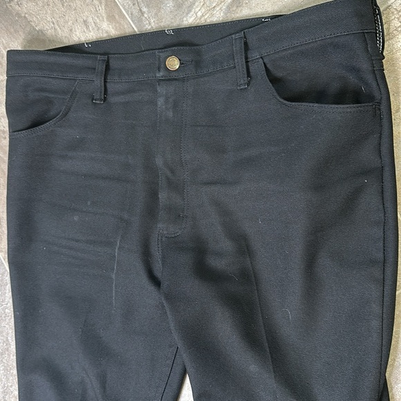 Vintage Men’s Wrangler ranch pants 80's Black Wrangler, Polyester, Bootcut NWOT - Picture 7 of 16
